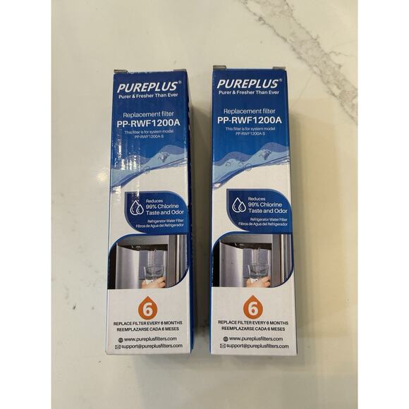 Lot Of 2 PurePlus Refrigerator Water Filter PP-RWF1200A 200 Gallon LG Compliant - Picture 1 of 7